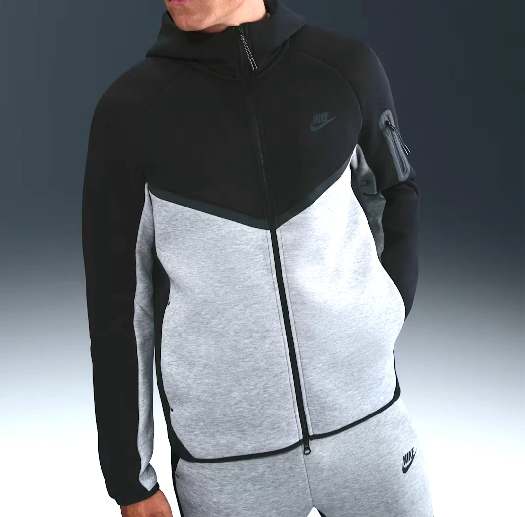 Nike Tech Men's Fleece Windrunner Full-Zip HV0949-011 Black/Dark Grey sz S-XXL