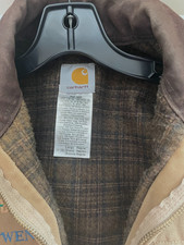 Vtg Carhartt Detroit Jacket J97 CML 2007 Camel Brown Men's Large - Blanket Lined