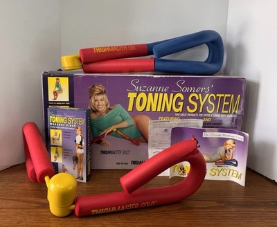 Vintage Suzanne Somers Thigh Master Gold & LBX Complete Toning System BOX