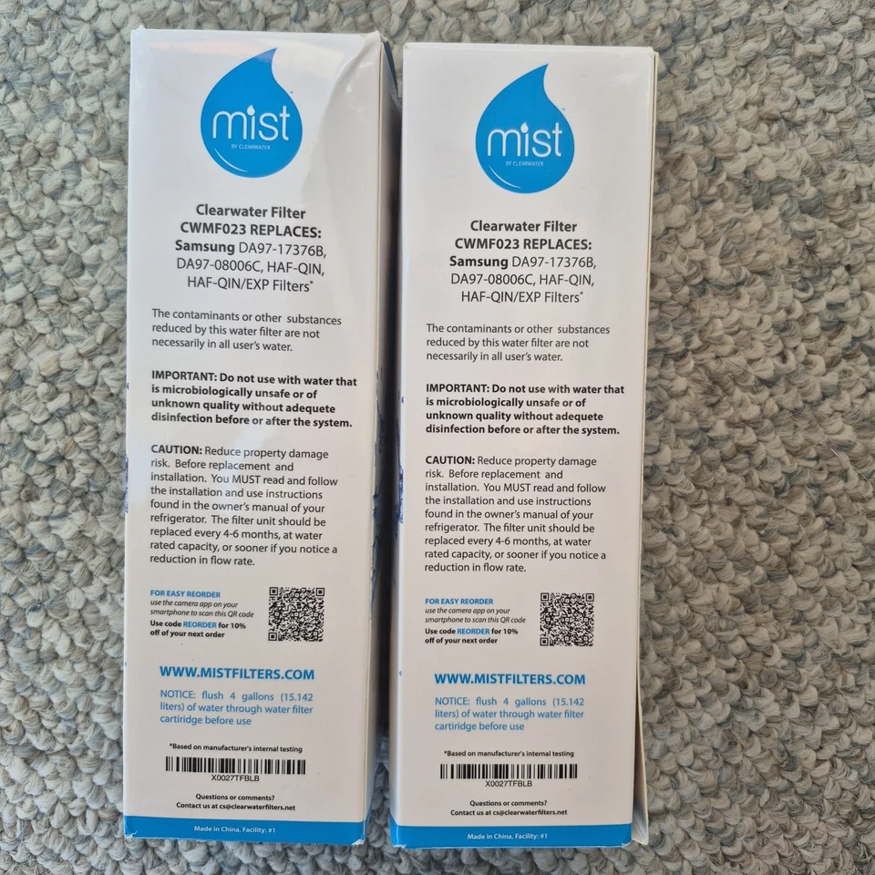 2 NEW Mist Clearwater Replacement Filter CWMF023 Pack of 2 DA97-17376B Lot - Image 4 of 4