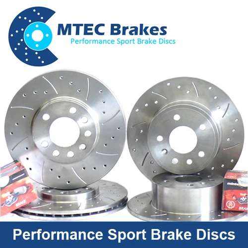 Mercedes SLK 230K R170 96-04 Front Ha Brake Discs Perforated Grooved Mintex Pads