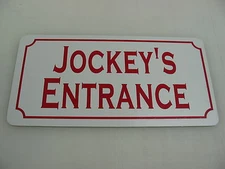 JOCKEY'S ENTRANCE Sign 4 Horse Farm Ranch Barn Country Club Track Hay