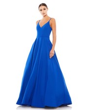 NWT Mac Duggal Classic A-Line V-Neck Ballgown Royal Blue Size 6