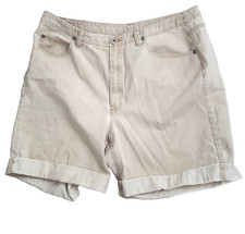 Vintage Liz Claiborne khaki cuffed shorts sz 12P 100 cotton