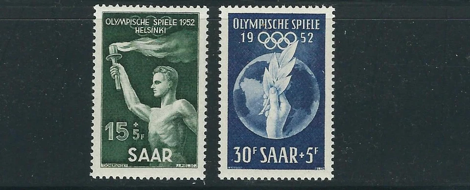 SAAR 1952 HELSINKI OLYMPICS complete set of 2 VF MLH - Image 1 of 1