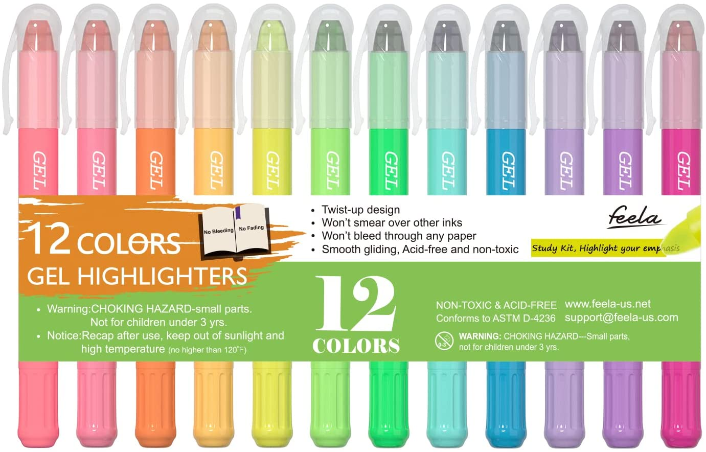 12-Color Bible Study Gel Highlighters Kit for Note-Taking and Reading-image