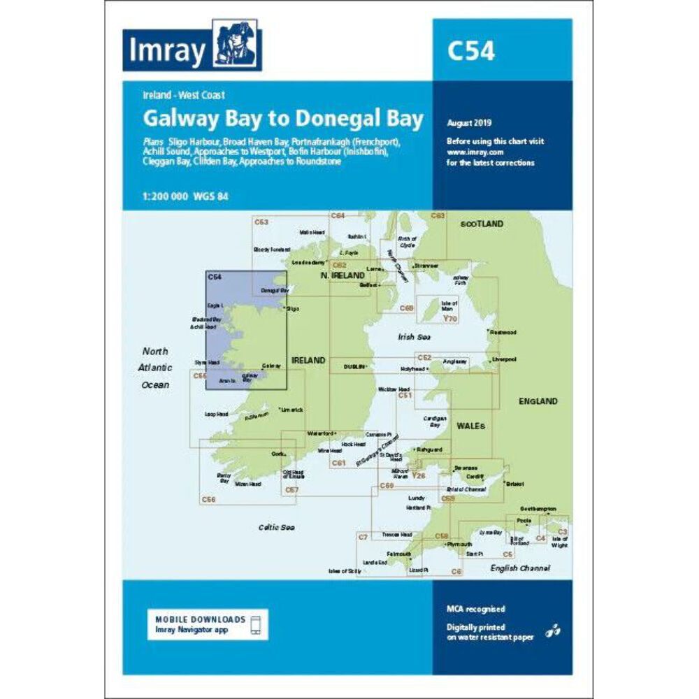 Imray Chart C54: Galway Bay to Donegal Bay | Latest Edition