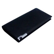 Gentlemen Long Coin Purse Business Decent Card Case Thin Wallet Black 