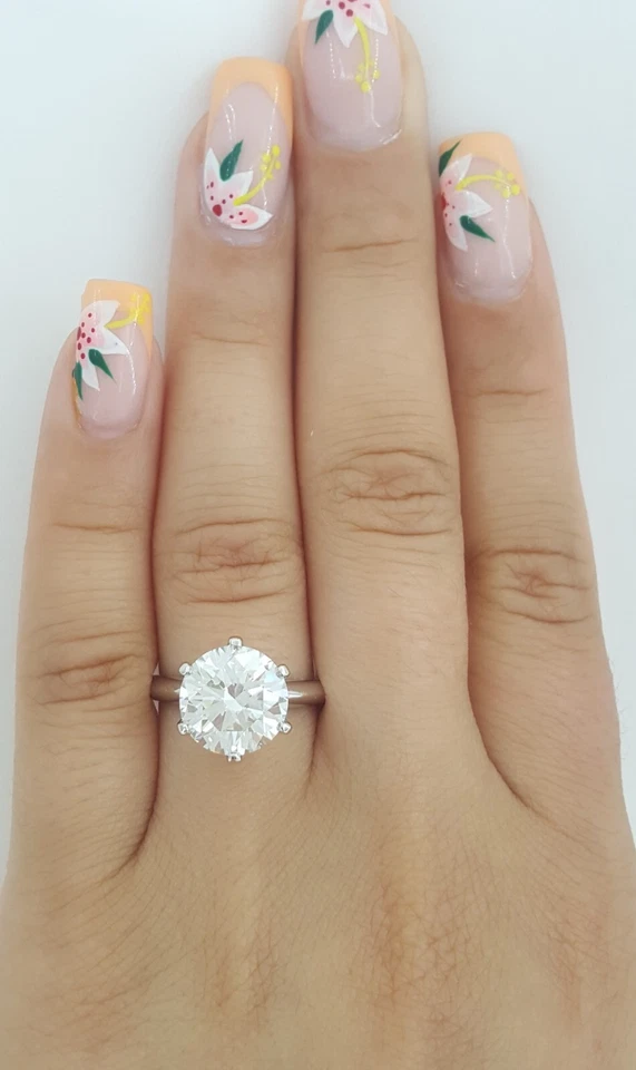 Anel de noivado Tiffany & Co redondo diamante platina solitário 4 quilates varejo $227k - Imagem 4 de 4