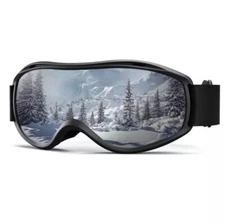Happrun Ski Goggles Anti Fog 100% UV Protection Snow Ski Goggles ~ Black ~ New