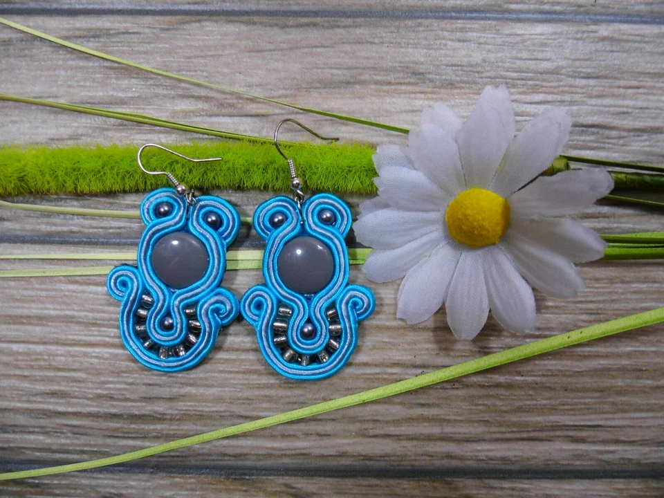 Ohrringe Technik soutache Kunsthandwerk  - Bild 3 von 3