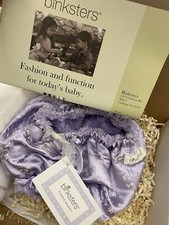 BINKSTERS Diaper Cover GIFT Newborn Baby Girl Gift NEW w/box Purple Minkee/Satin