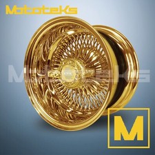 13x7 Luxor Wire Wheels 100 Straight Rev 24k All Gold Single Engraved