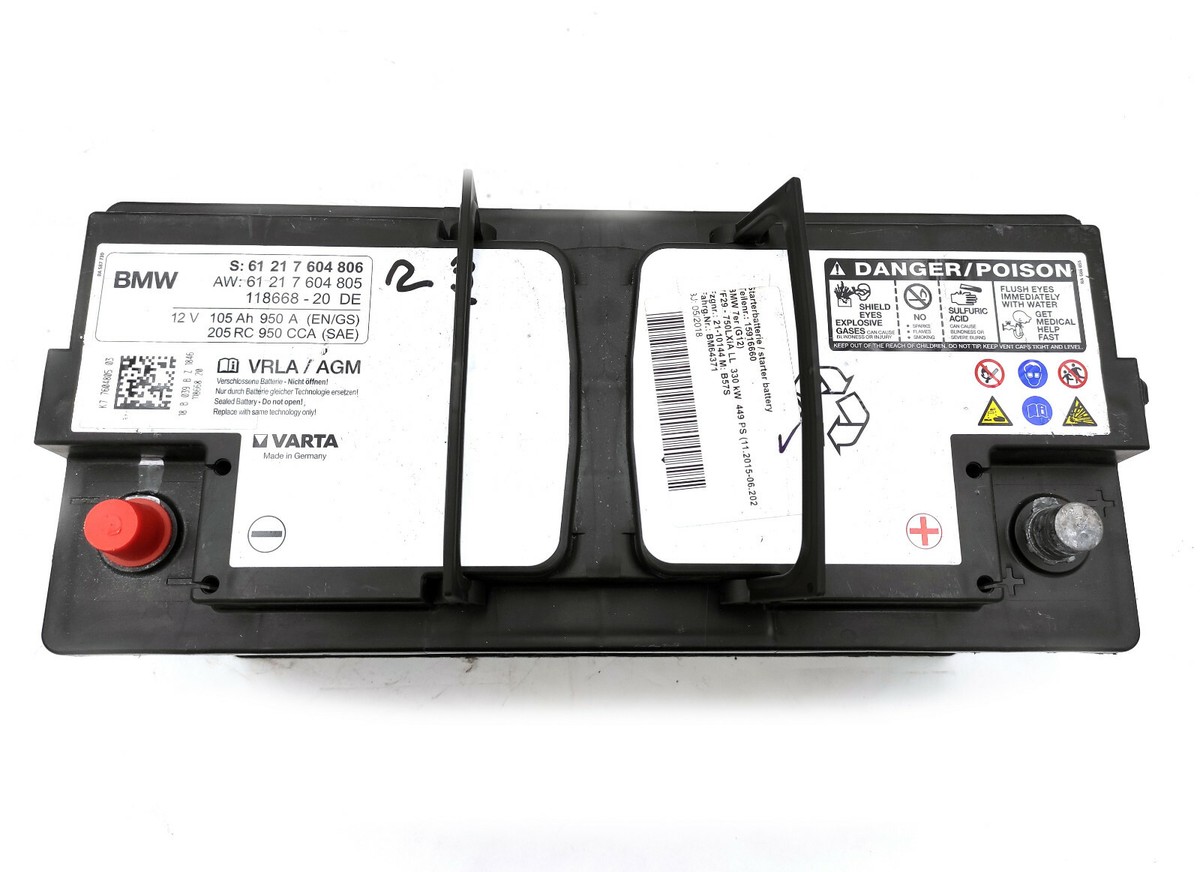 OEM BMW 3 G20, G21, 5 F10, F11, 6 F12,F13, 7 F01,F02 - AGM-Battery, 105Ah,  950A