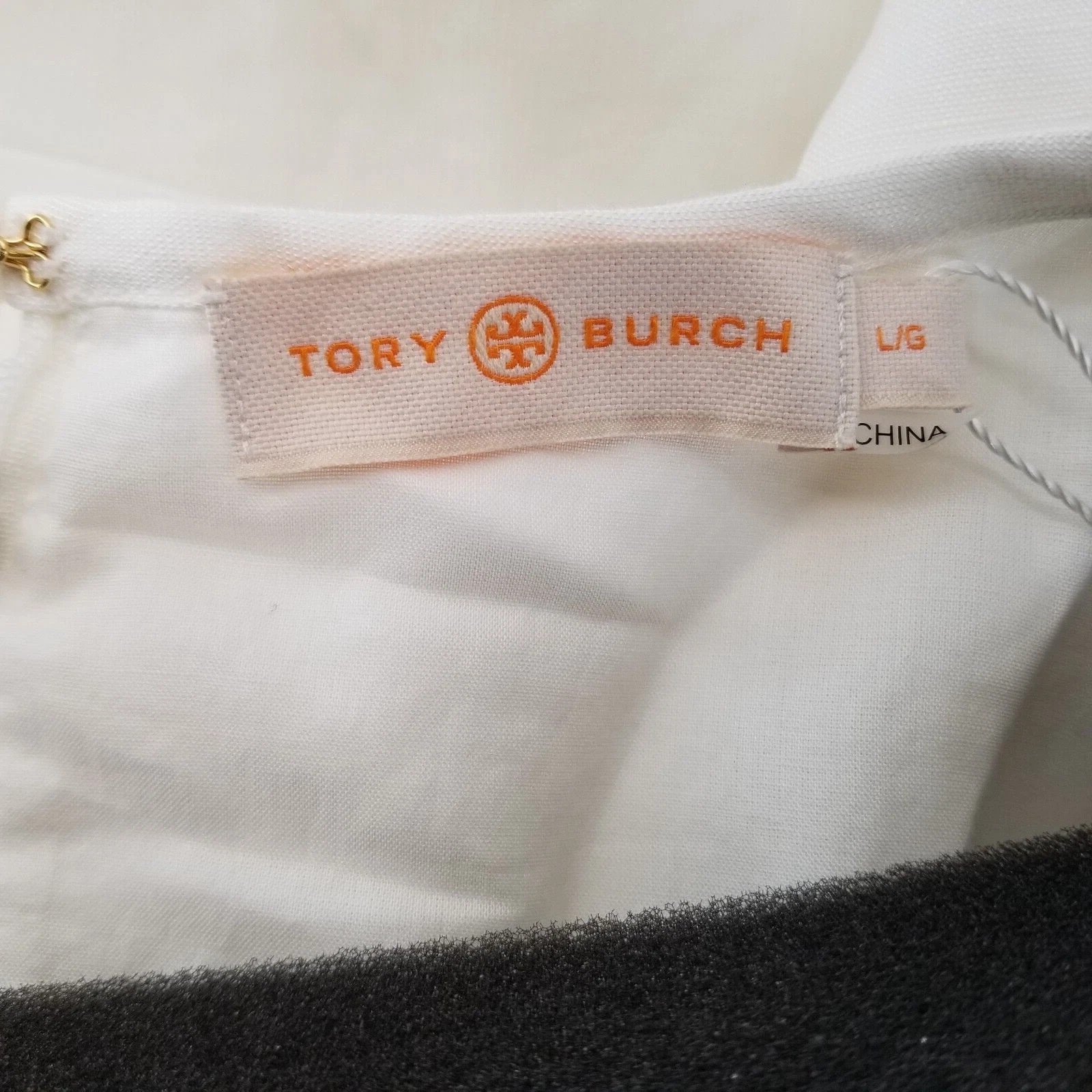 Tory Burch mini abito donna lino fumè 61642 nuovo avorio 104 taglia large