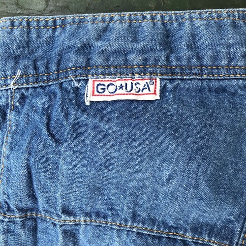 Pantalones de mezclilla vintage de pierna ancha con panel de ventana de los años 70 - Imagen 7 de 9