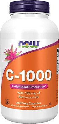 NOW Foods Vitamin C-1,000, Antioxidant Protection, 250 Veg Capsules