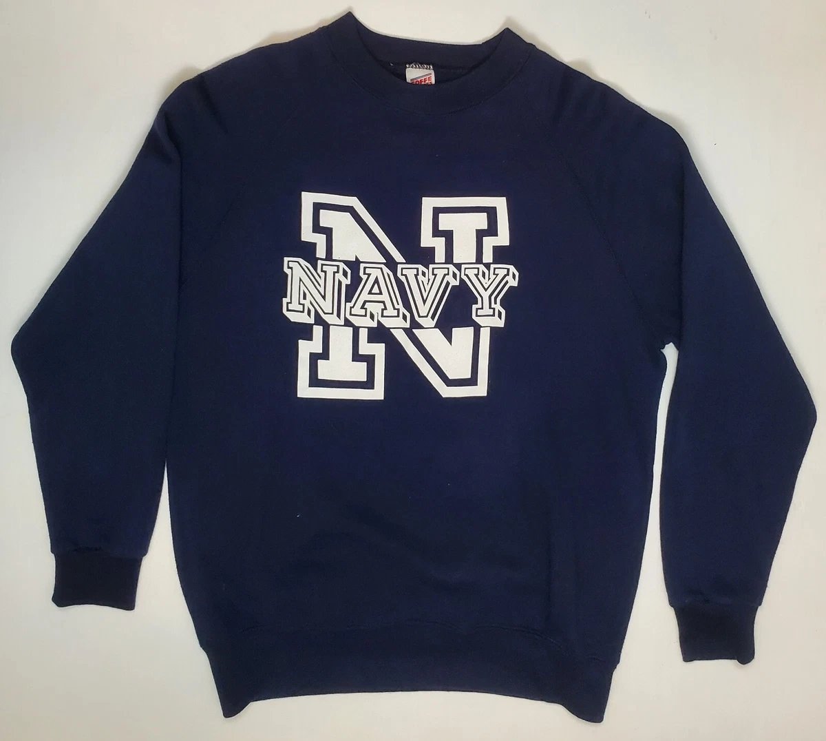 Vintage Soffe USN US NAVY Blue Crewneck Sweatshirt Men's L Made In USA 80s 90s
