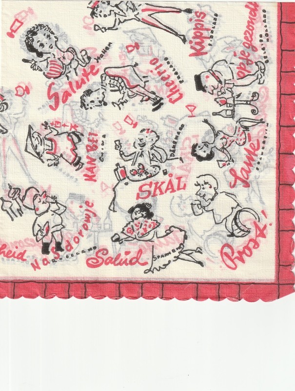 Vintage Paper napkin only 1 piece from 60s 6 1/2-inch square