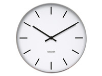 Present Time Karlsson Wall Clock Station Classic Steel Polished 37.5cm Diameter Present Time Karlsson Wall Clock Station Classic Steel Polished 37.5cm Diameter