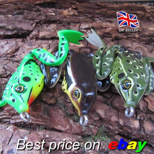 3 x CRAZY LEG Frog Fishing Lures Savage Pike Perch Trout Surface Floating Baits - Picture 9 of 14
