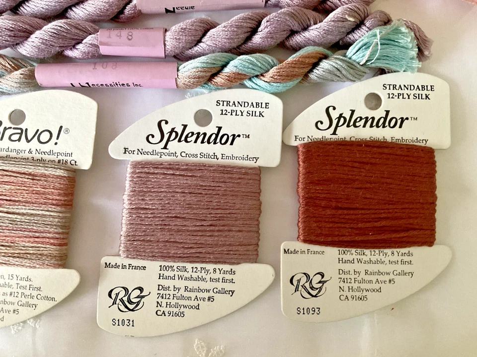Needlepoint Threads Lot of 7 Asstd Colors Overdyed Floss Rainbow Gallery Medici - Image 3 of 4