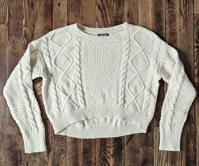 Women's Wild Fable Ivory Crop Knit Sweater Size XS