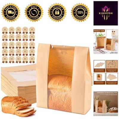 Versatile 25 PCS Paper Bread Bags for Storage & Gifting - Eco-Friendly Choice