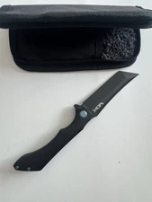 VDK M390 Tanto Black With Blue Bearing Pivot And Pocket Clip 