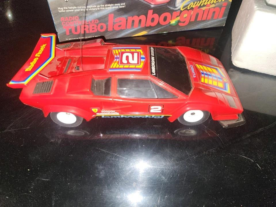 Radio Controlled Turbo Lamborghini Countach Radio Shack #60-4074A Red Works READ - Image 4 of 4