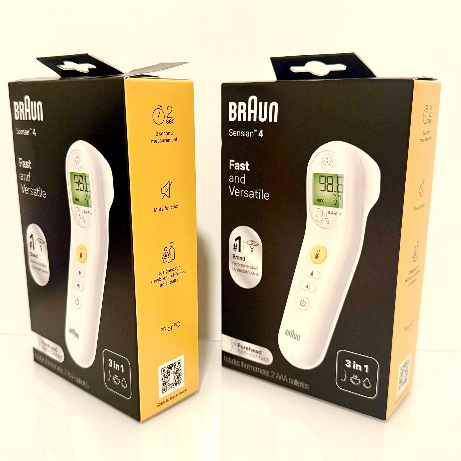 SET OF 2: Braun No Touch 3-in-1 Thermometer For Infants, Children, & Adults