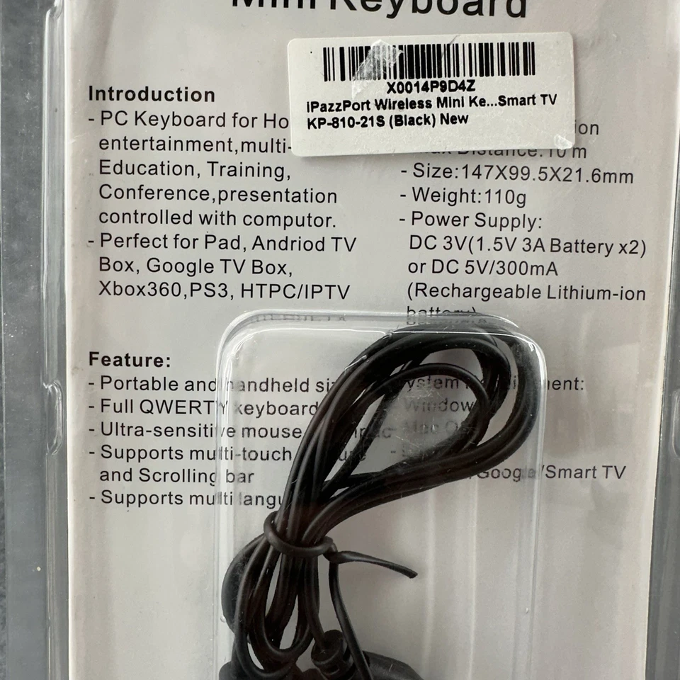 iPazzPort Wireless Mini Keyboard Touchpad for iPad iPhone Gaming Smart TV QWERTY - Image 4 of 4