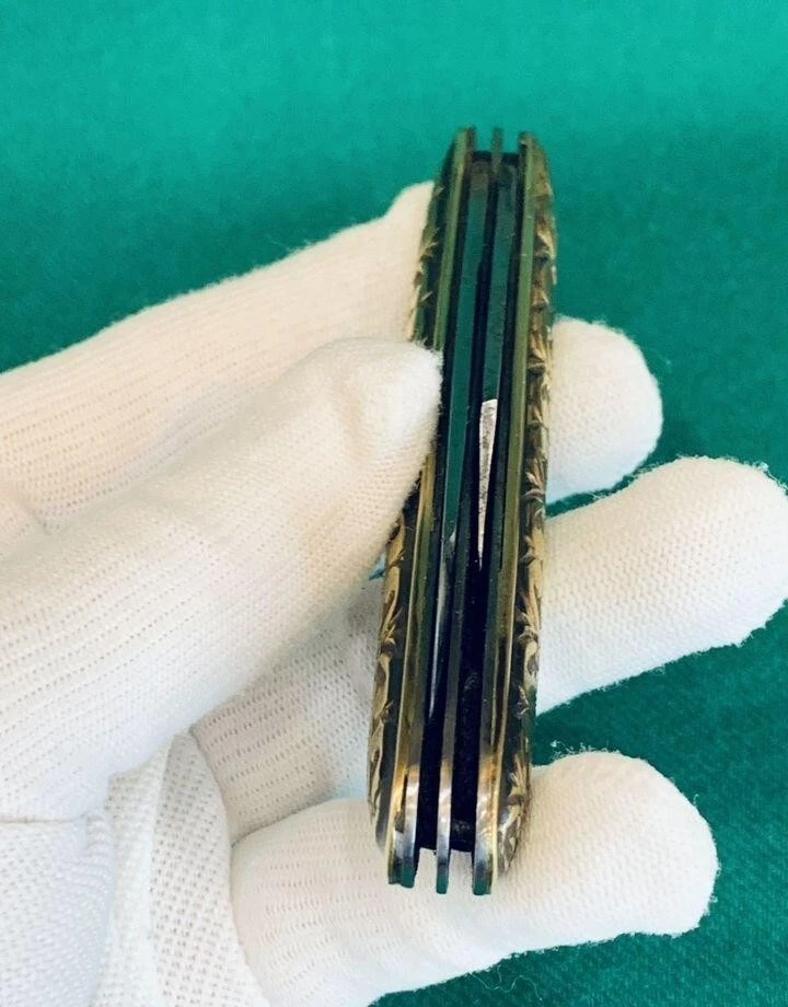 Navaja Plegable Soviética Latón Diseño Floral 2 Herramientas Moscú Regalo URSS Foto 2 de 4