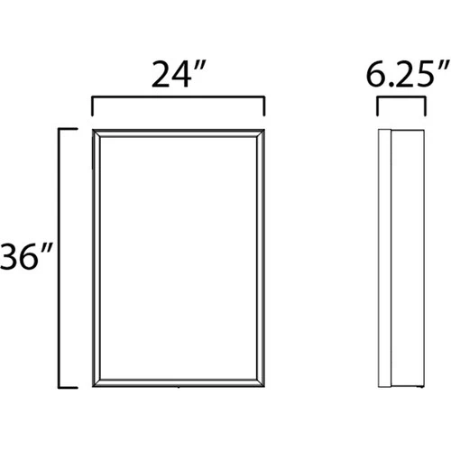 ET2 Contemporary Lighting E42065-BBK Bevel Wall Mirror Brushed Black - Picture 2 of 2