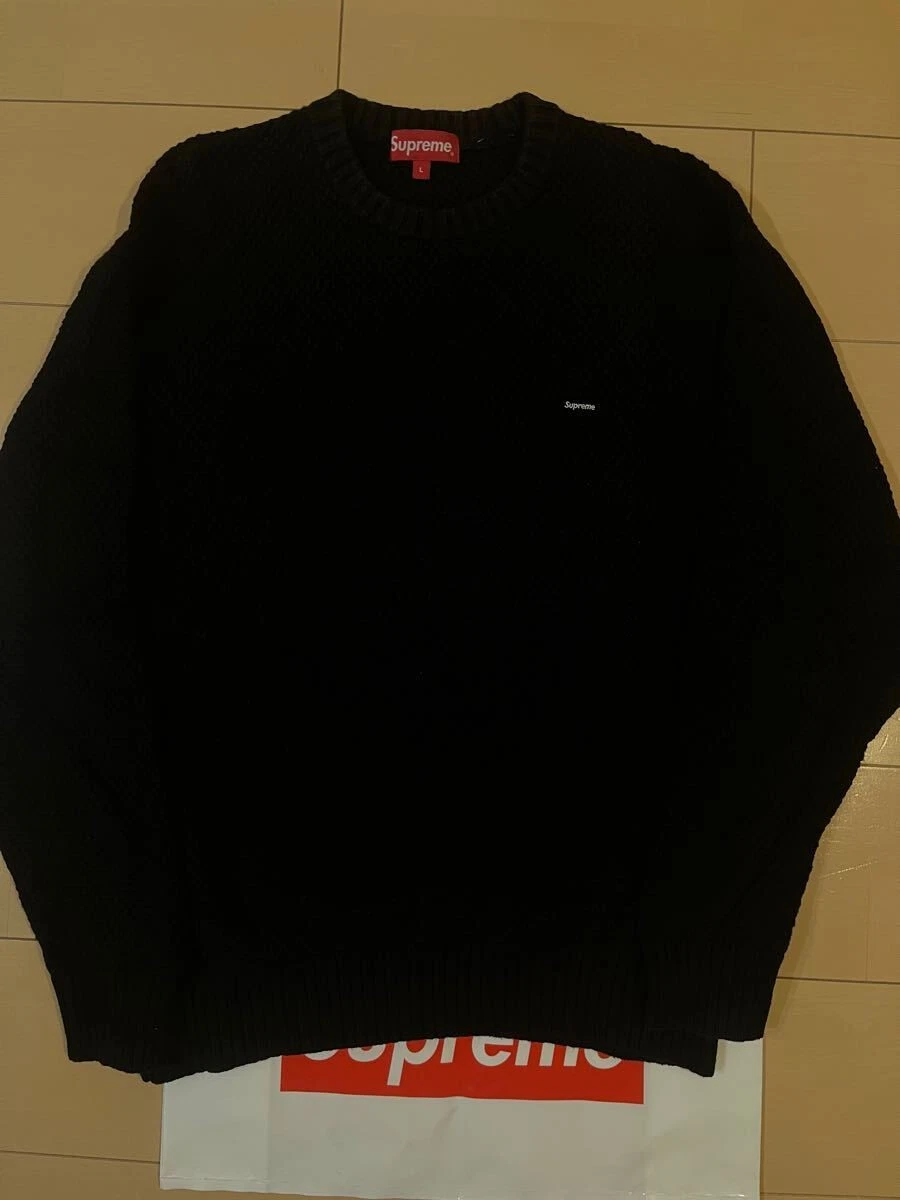 pull supreme 20AW texturé petite boîte logo L noir suprême petite boîte l