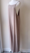 Double Zero Mystical Medium Jumpsuit Beige Linen Blend Beach Casual