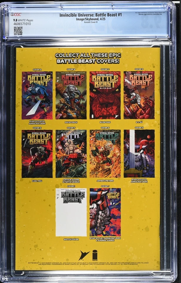 Invincible Universe Battle Beast #1 CGC 9.8 Variant Cover B David Finch Kirkman - Image 2 of 2