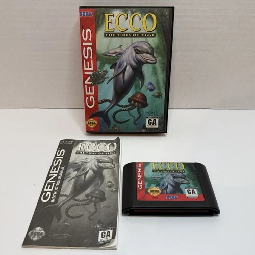 Ecco: The Tides of Time (Sega Genesis, 1994) Game Complete In Box CIB Tested