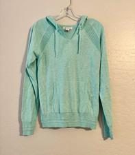 NWT Athleta Evergreen Women's Hooded Pullover Knit Kangaroo Pocket Green XS