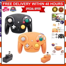 2-Pack Wireless Game Controller Set for Nintendo Wii & GameCube – Black/Orange