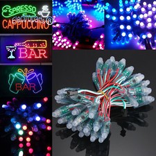 50PCS 5V 12V WS2811 RGB Full Color 12mm Pixels digital Addressable LED String DC