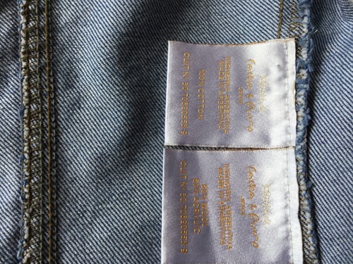 VINTAGE CASTA & PURO EMBROIDERED CROCHET,BOHO LOGO BEADED,DENIM JACKET SZ S/UK 8 - Picture 13 of 14
