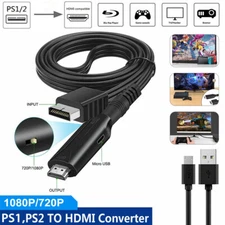 For Sony PS1/PS2 to HDMI Adapter Cable Game Console Audio Video Converter Cable