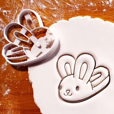 Bunny Slipper Cookie Cutter - cute rabbit slumber party PJ sleepover pajamas