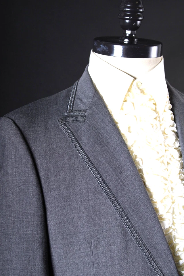 Chaqueta Esmoquin After Six Vintage Años 70 Gris Oscuro Poliéster Hombre’s 42R Ropa Formal Foto 4 de 4