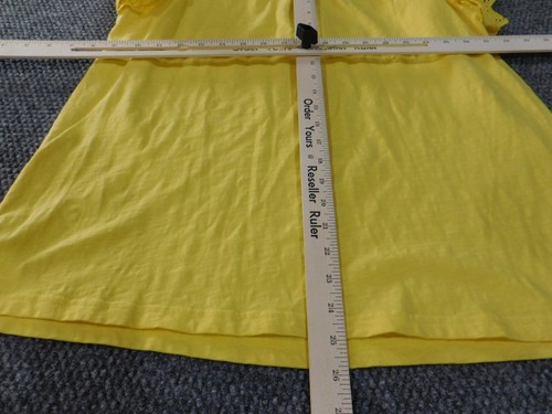 Crown & Ivy top Large yellow womens pullover stretch eyelet ruffles - Picture 11 of 12