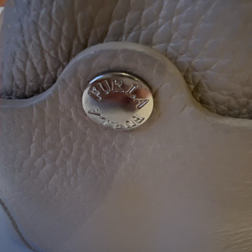 Furla Ivory Pebble Leather Handbag Orange 12"x8"x5"💖 - Picture 9 of 15
