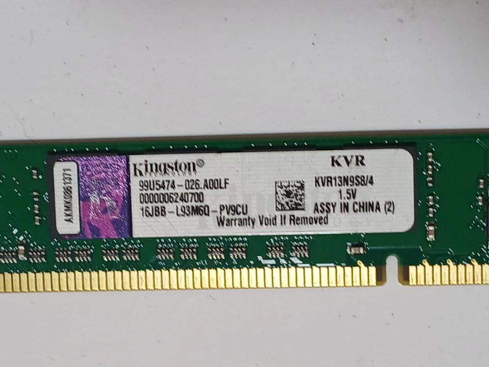 Kingston KVR13N9S8/4 4GB 1Rx8 512M x 64-Bit PC3-10600 CL9 240-Pin DIMM - Image 3 of 3