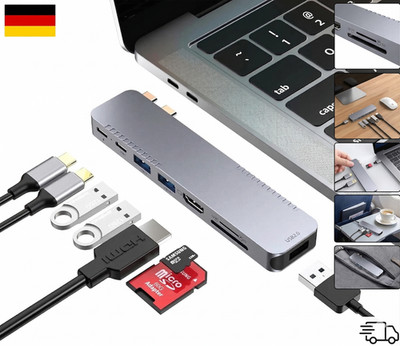 BHHB M82s USB C Hub Adapter für MacBook Pro Air Docking Station 8-in-2 für Mac B