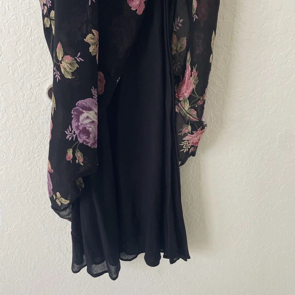 Maxi Vestido Sin Mangas Floral Negro Años 90 Lola P Para Mujer Y2K Talla S Hada Capricho Foto 4 de 4